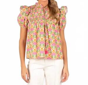 NEW SINCERELY OURS nora short sleeve top in floral magic